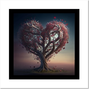 valentine's day tree Posters and Art